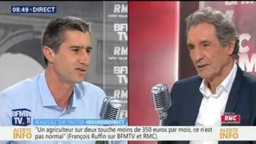 replay de François Ruffin face à Jean-Jacques Bourdin en direct