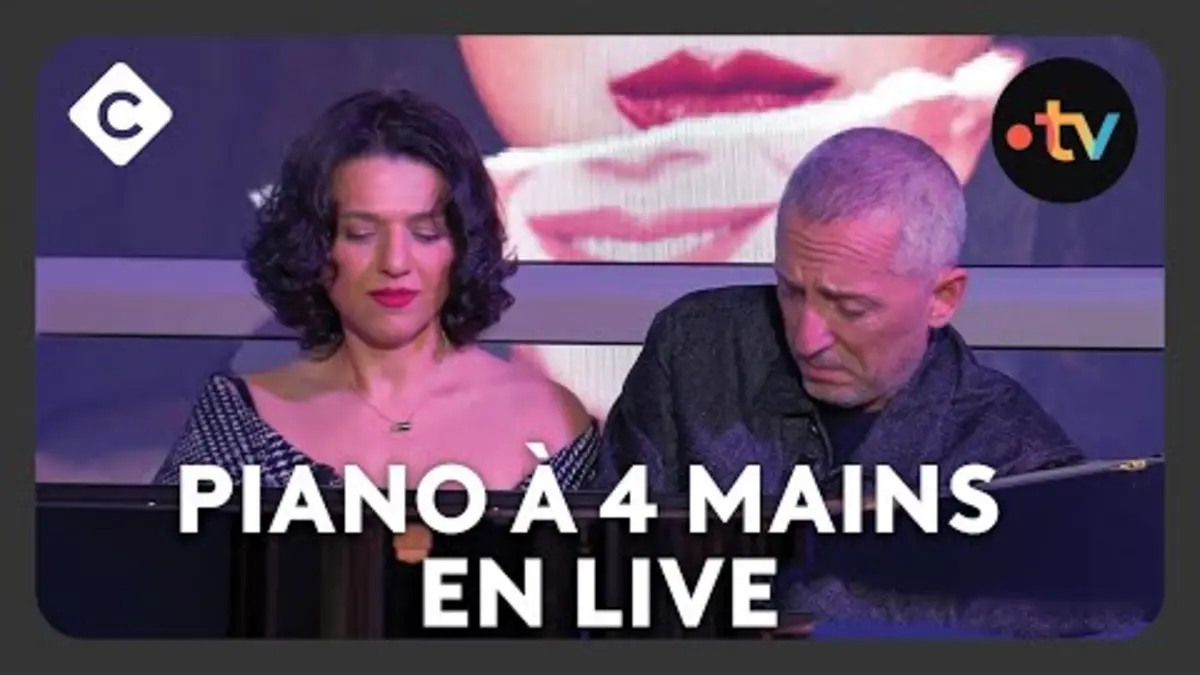 replay de Gad Elmaleh et Khatia Buniatishvili au piano à 4 mains en live - C à Vous - 24/10/2024