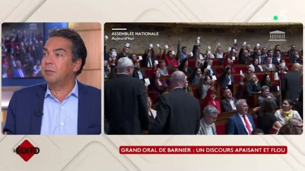 replay de Grand oral de Barnier, un discours apaisant et flou - Patrick Cohen - C à vous - 01/10/2024