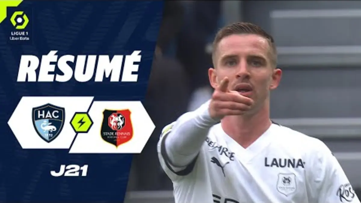 replay de HAVRE AC - STADE RENNAIS FC (0 - 1) - Résumé - (HAC - SRFC) / 2023-2024