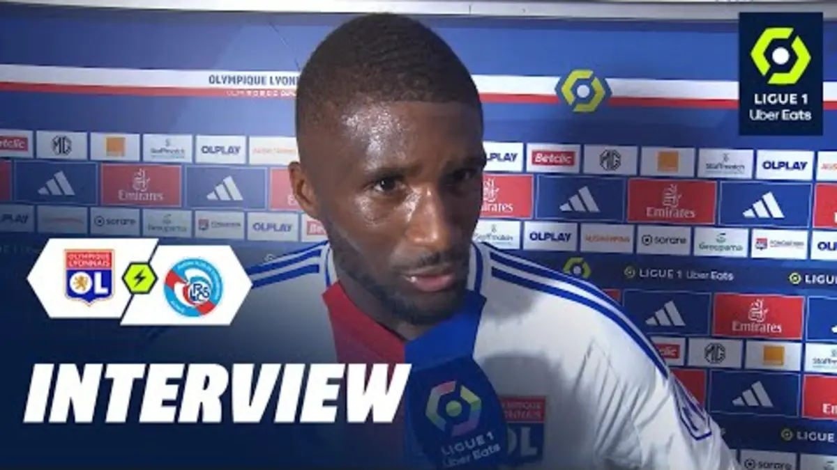 replay de Interview de fin de match : OLYMPIQUE LYONNAIS - RC STRASBOURG ALSACE (2-1) / 2023-2024