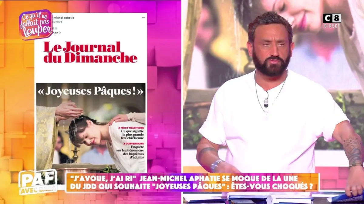 replay de "J’avoue, j’ai ri" : Jean-Michel Aphatie se moque de la Une du JDD qui souhaite « Joyeuses Pâques »