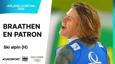 JO 2026 - Lucas Pinheiro Braathen SURVOLE la première manche du géant, Léo Anguenot bien placé