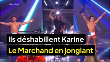 La France a un incroyable talent : Ils déshabillent Karine Le Marchand en jonglant