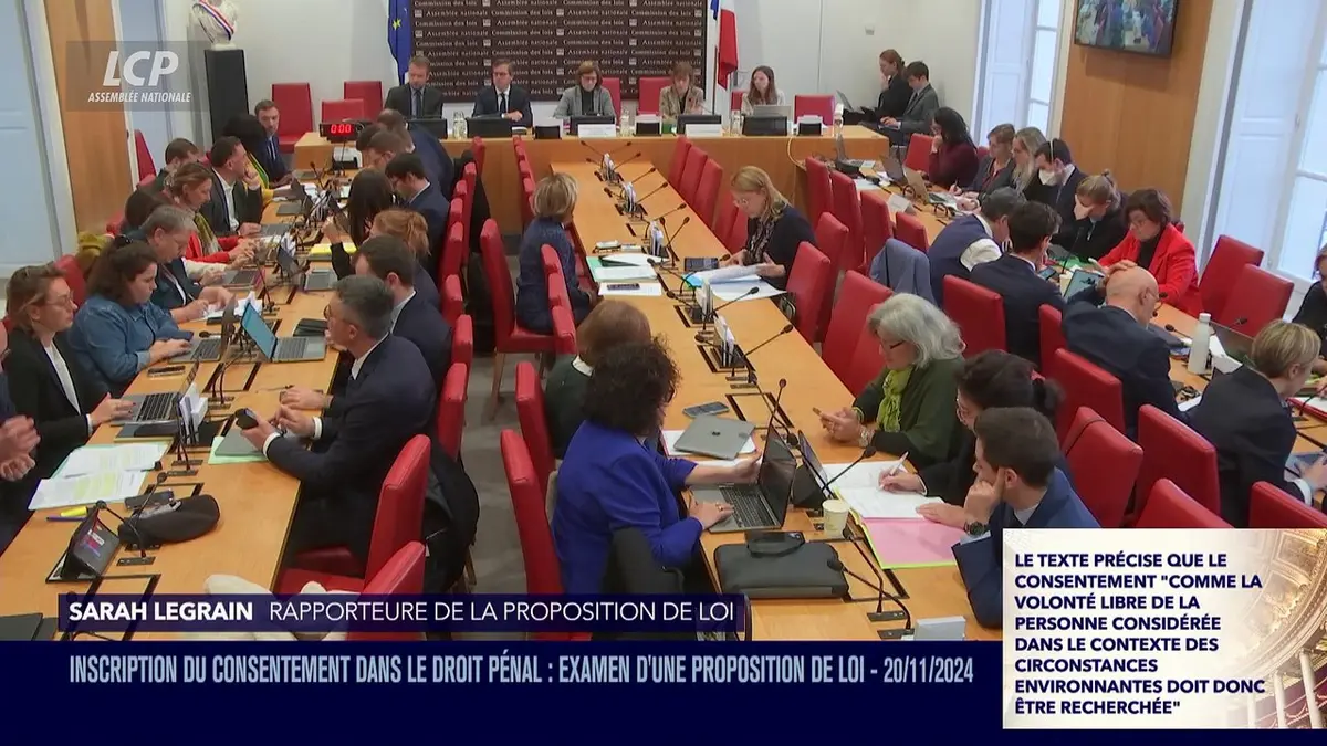 replay de La séance est ouverte ! - Inscription du consentement dans le droit pénal : examen d'une proposition de loi - 20/11/2024