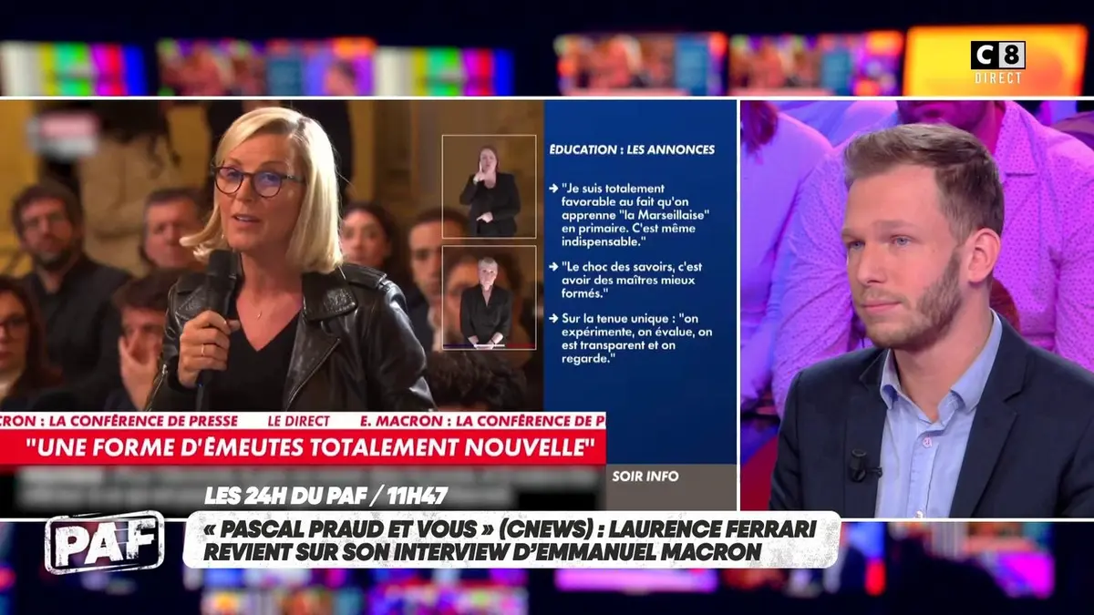 replay de Laurence Ferrari revient sur son interview d'Emmanuel Macron