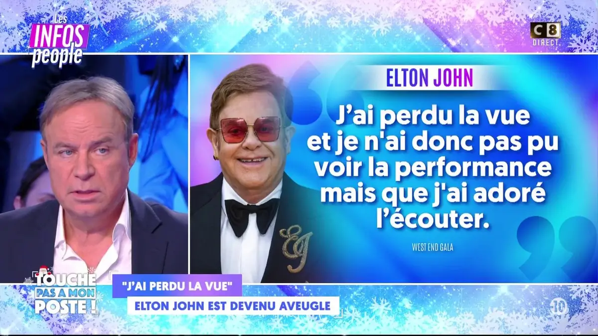 replay de Les infos de Fabien Lecoeuvre : Elton John révèle perdre la vue
