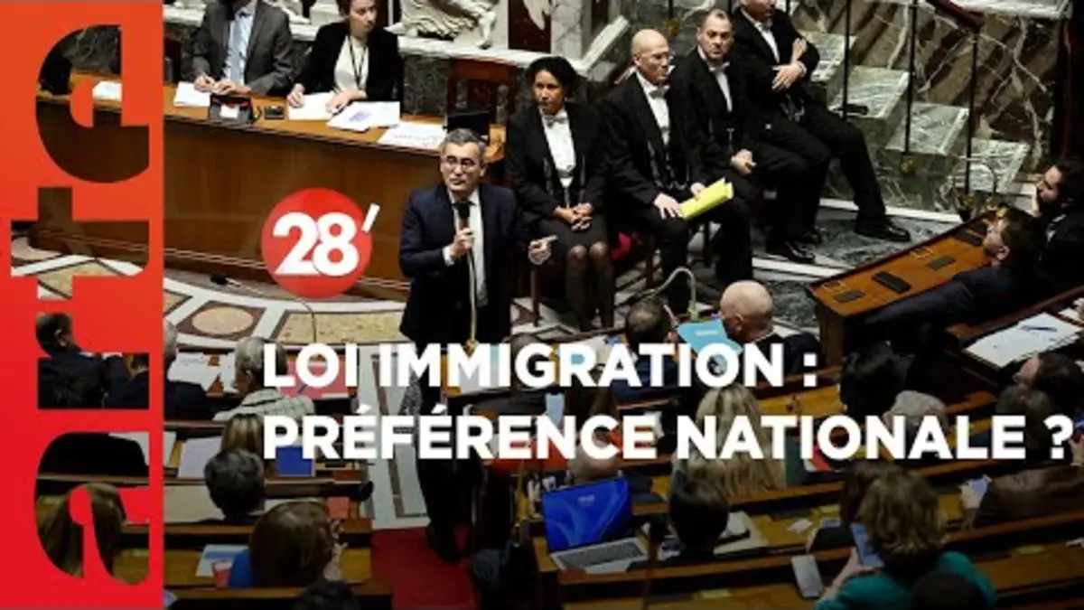 replay de Loi immigration : Emmanuel Macron, converti à la "préférence nationale" ? - 28 Minutes - ARTE