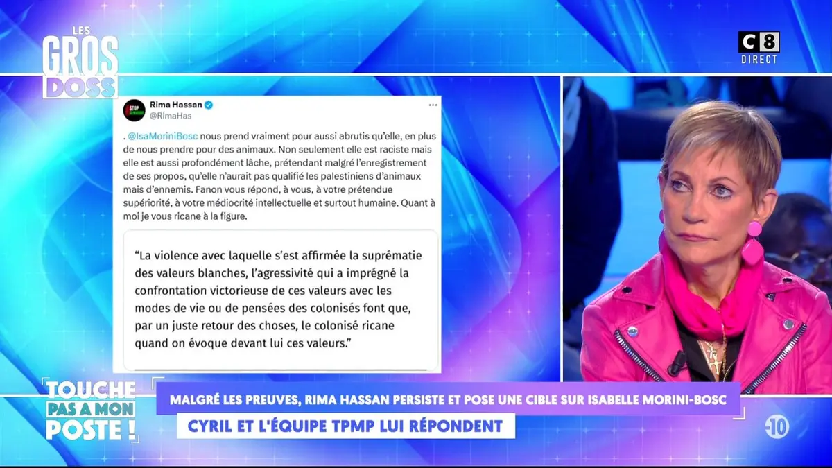 replay de Malgré les preuves, Rima Hassan persiste et pose une cible sur Isabelle Morini-Bosc