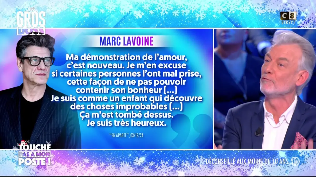replay de Marc Lavoine s'excuse d'être trop démonstratif avec Adriana Karembeu !