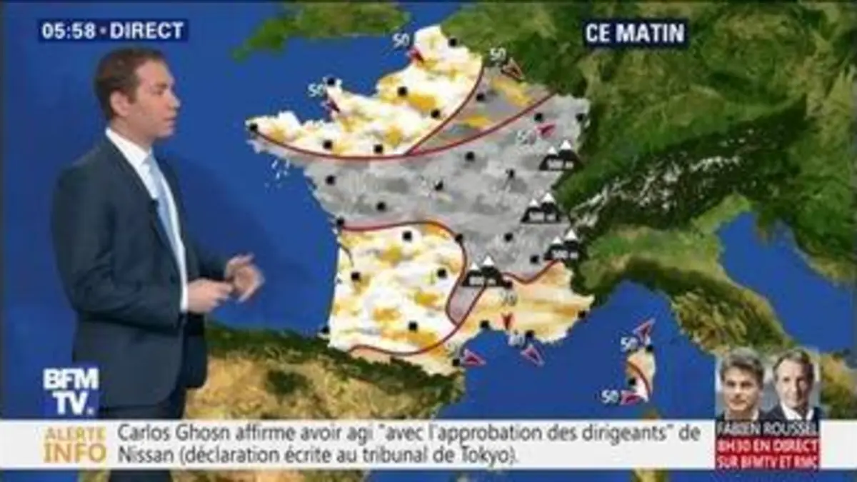 replay de Météo: des précipitations dans l'est de la France et vers le Massif central