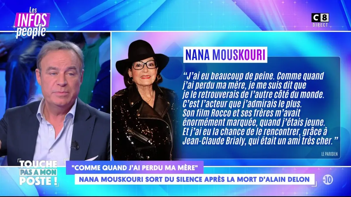 replay de Nana Mouskouri sort du silence après la mort d'Alain Delon