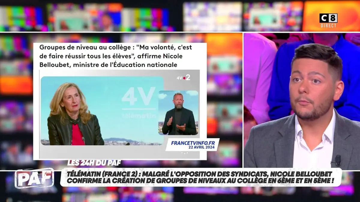 replay de Nicole Belloubet confirme la création de groupes de niveaux au collège en 6e et en 5e