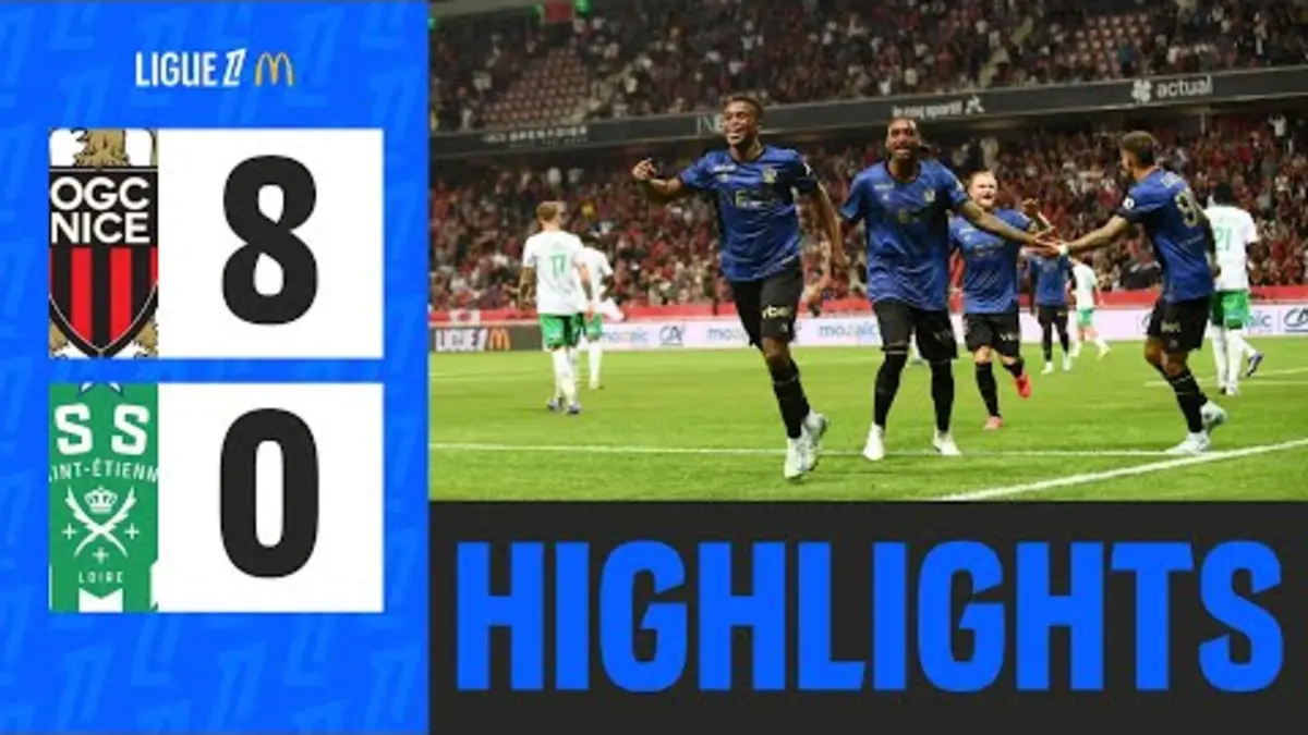 replay de OGC NICE - AS SAINT-ÉTIENNE (8-0) - 5ème journée - Ligue 1 McDonald's 24/25