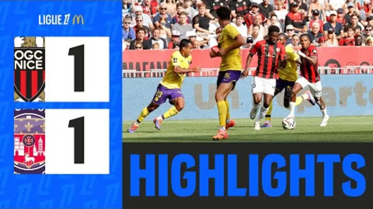 replay de OGC NICE - TOULOUSE FC (1-1) - 2ème journée - Ligue 1 McDonald's 24/25