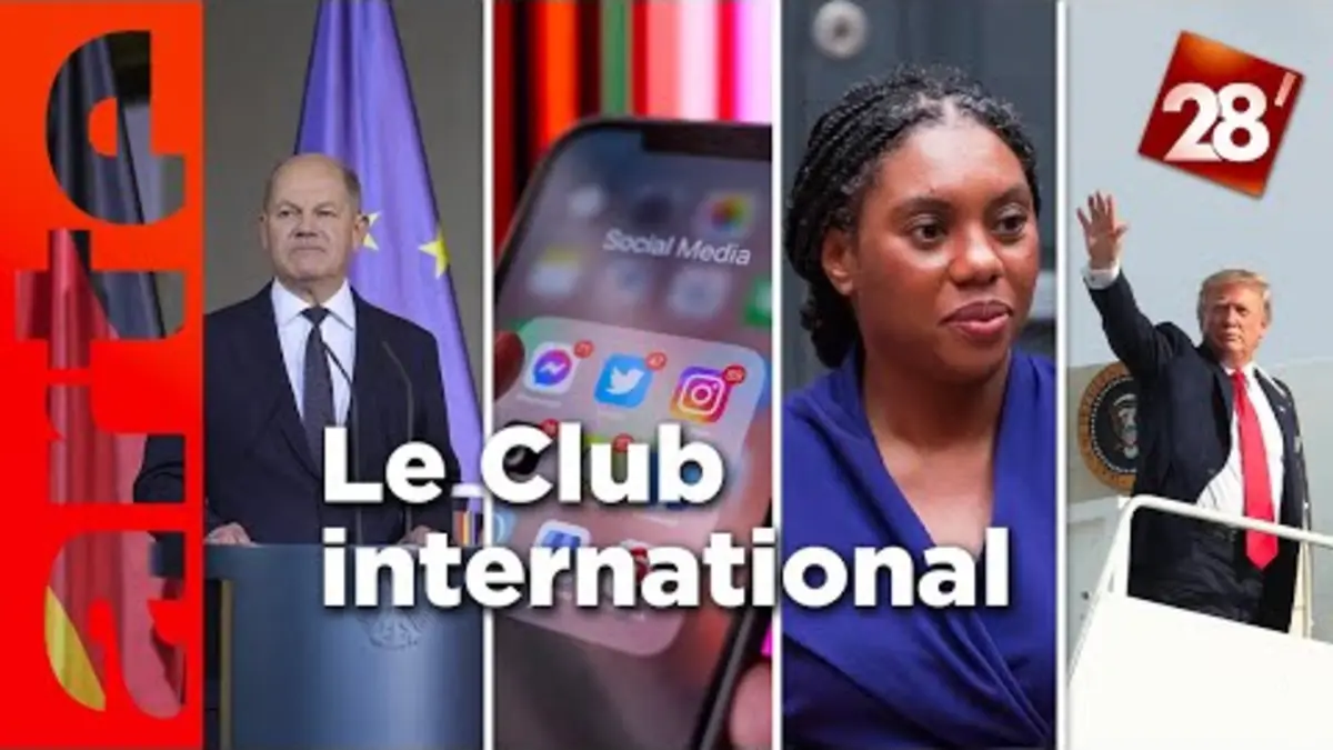 replay de Olaf Scholz, génies du mal, Felipe VI, réseaux sociaux : Le Club international | 28 minutes | ARTE