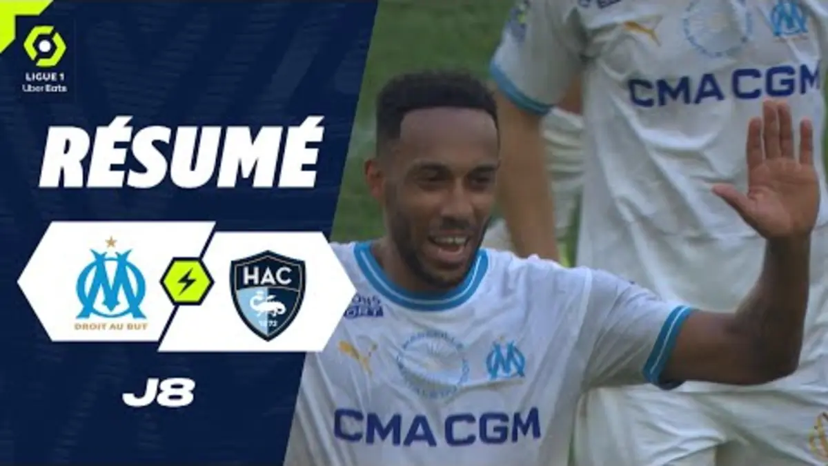 replay de OLYMPIQUE DE MARSEILLE - HAVRE AC (3 - 0) - Résumé - (OM - HAC) / 2023-2024