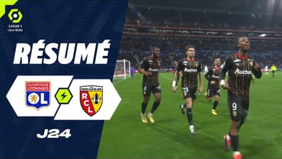 replay de OLYMPIQUE LYONNAIS - RC LENS (0 - 3) - Résumé - (OL - RCL) / 2023-2024