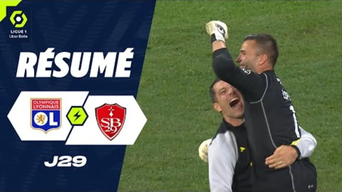 replay de OLYMPIQUE LYONNAIS - STADE BRESTOIS 29 (4 - 3) - Résumé - (OL - SB29) / 2023-2024