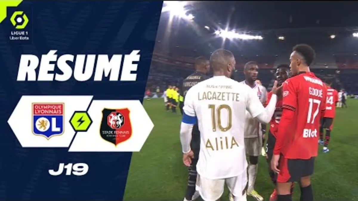 replay de OLYMPIQUE LYONNAIS - STADE RENNAIS FC (2 - 3) - Résumé - (OL - SRFC) / 2023-2024