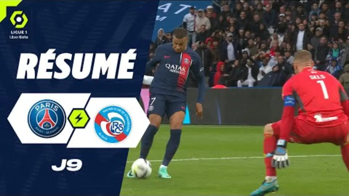 replay de PARIS SAINT-GERMAIN - RC STRASBOURG ALSACE (3 - 0) - Résumé - (PSG - RCSA) / 2023-2024