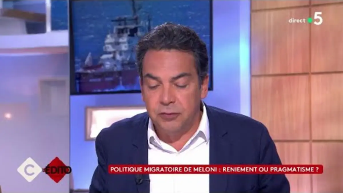 replay de Politique migratoire de Meloni : reniement ou pragmatisme ? - Patrick Cohen - C à vous - 22/04/2024