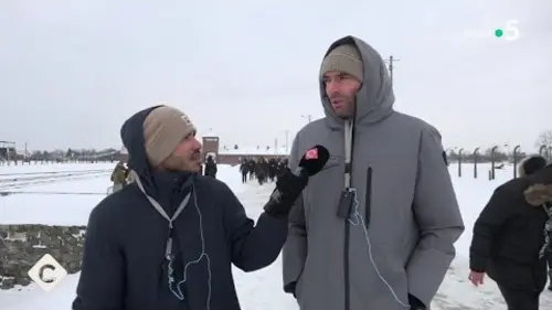 replay de Pour la mémoire, une délégation sportive à Auschwitz avant les JO - La Story - C à Vous - 15/01/2024