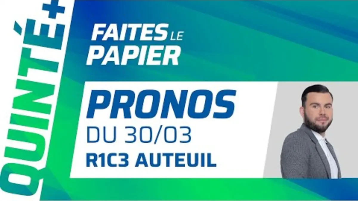 replay de PRONOSTICS QUINTÉ+ DU DIMANCHE 30 MARS À AUTEUIL : JOYEUSE ALLEN VA VOUS DONNER LE SOURIRE !