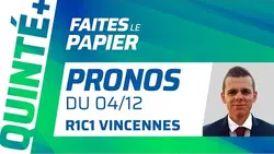 PRONOSTICS QUINTÉ+ DU JEUDI 4 DÉCEMBRE : LA PASSE DE SEPT POUR COBRA KILLER GAR ?