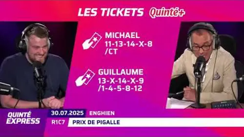 replay de PRONOSTICS QUINTÉ+ DU JOUR DU 29 ET 30 JUILLET À COMPIÈGNE (R1) ET ENGHIEN (R1) : Quinté Express ⚡