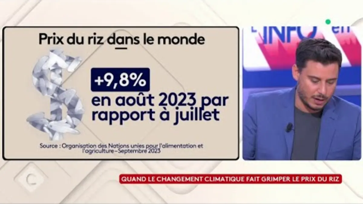 replay de Quand le changement climatique fait grimper le prix du riz - L’info en + - C à vous - 19/09/2023