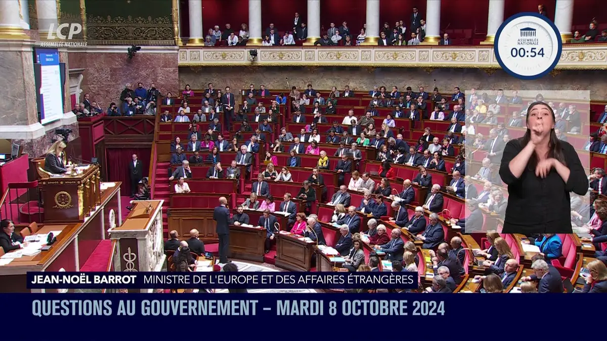 replay de Questions au Gouvernement - Questions au Gouvernement du mardi 8 octobre