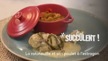 Ratatouille et poulet à l'estragon