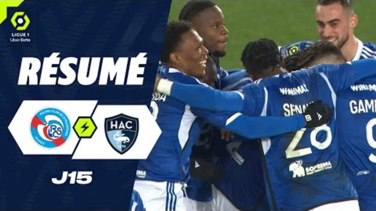 replay de RC STRASBOURG ALSACE - HAVRE AC (2 - 1) - Résumé - (RCSA - HAC) / 2023-2024