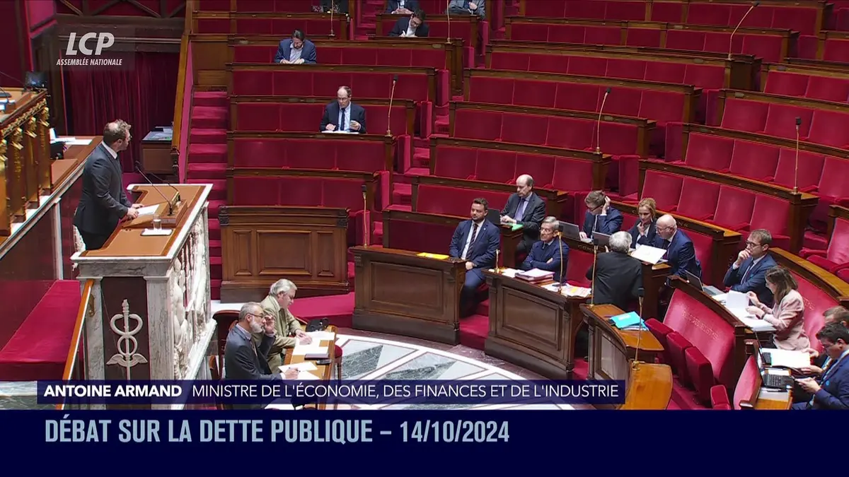 replay de Séance publique à l'Assemblée nationale - Dette: débat - 14/10/2024