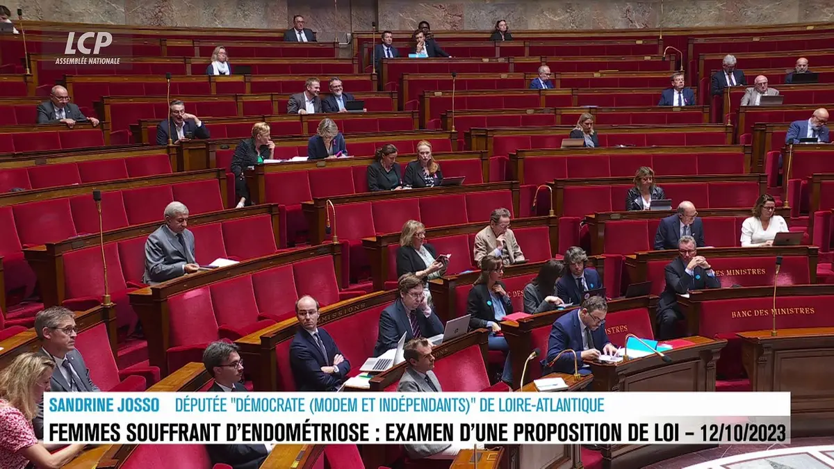 replay de Séance publique à l'Assemblée nationale - Endométriose : examen d'une proposition de loi du RN