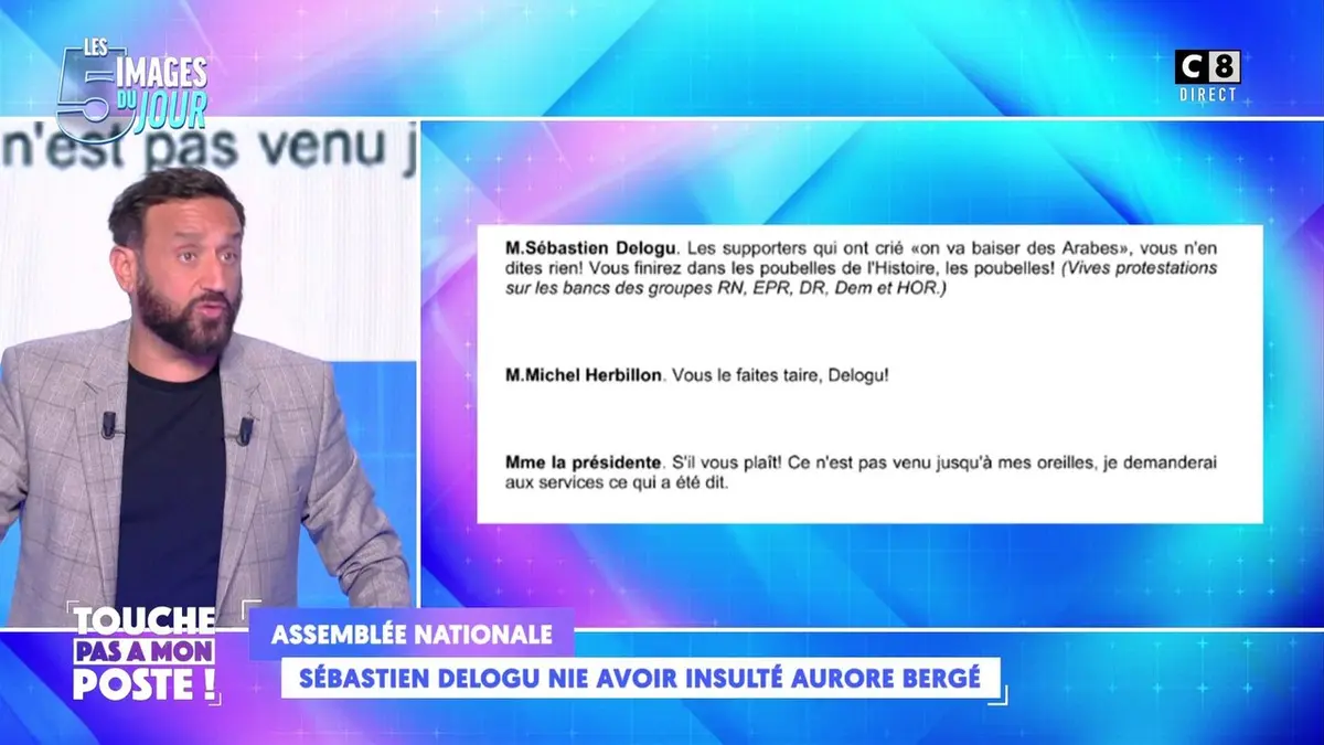 replay de Sébastien Delogu nie avoir insulté Aurore Bergé