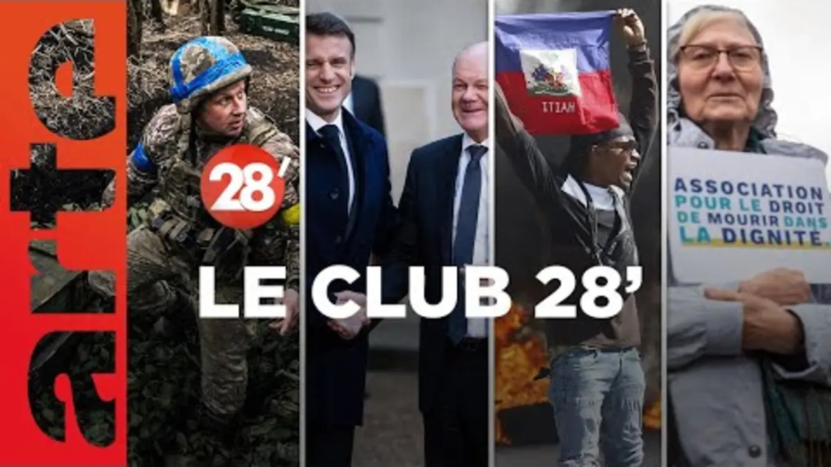 replay de Soutien militaire à l’Ukraine, aide à mourir, caricature de Coco…: le Club 28’ ! - 28 Minutes - ARTE