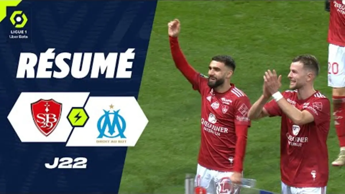 replay de STADE BRESTOIS 29 - OLYMPIQUE DE MARSEILLE (1 - 0) - Résumé - (SB29 - OM) / 2023-2024