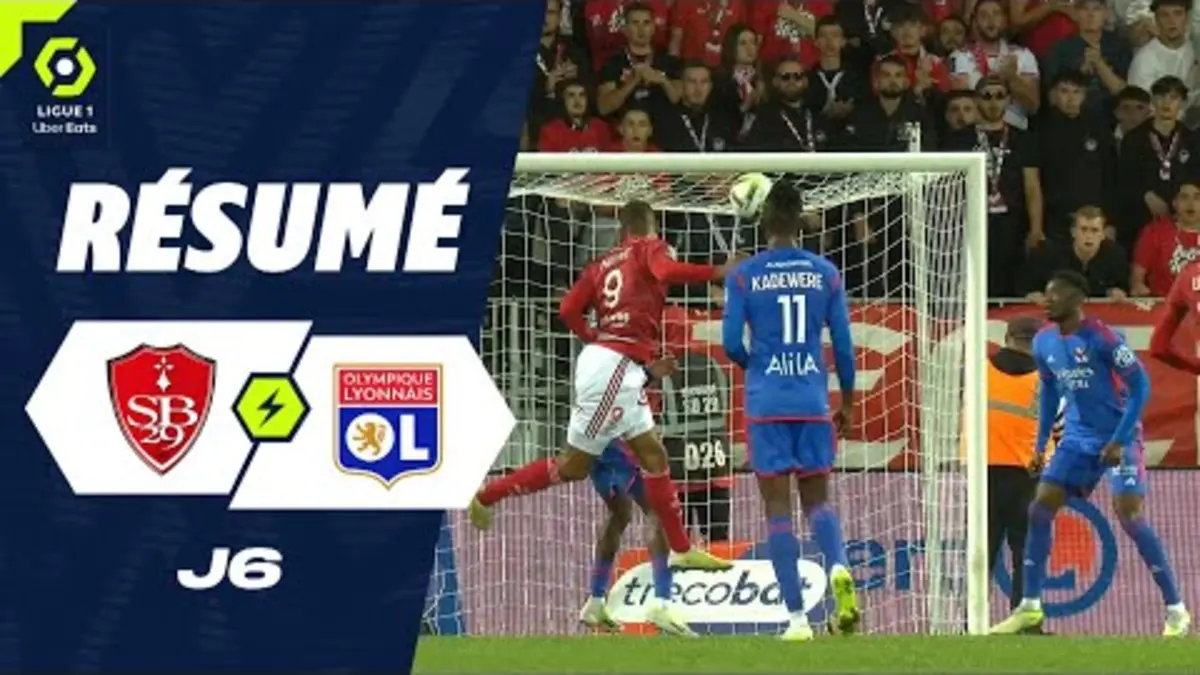 replay de STADE BRESTOIS 29 - OLYMPIQUE LYONNAIS (1 - 0) - Résumé - (SB29 - OL) / 2023-2024