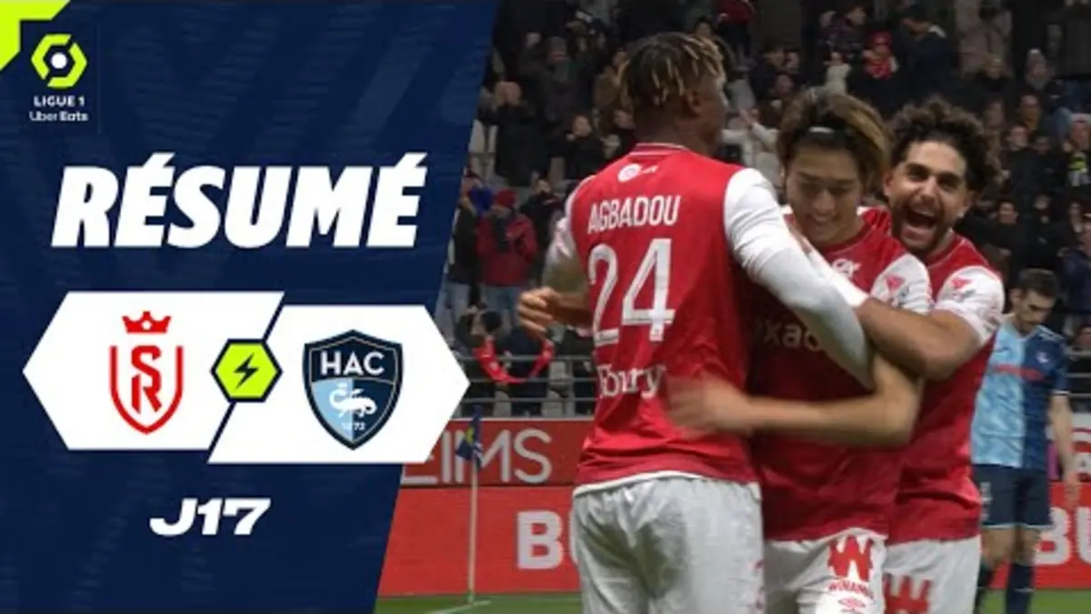 replay de STADE DE REIMS - HAVRE AC (1 - 0) - Résumé - (SdR - HAC) / 2023-2024