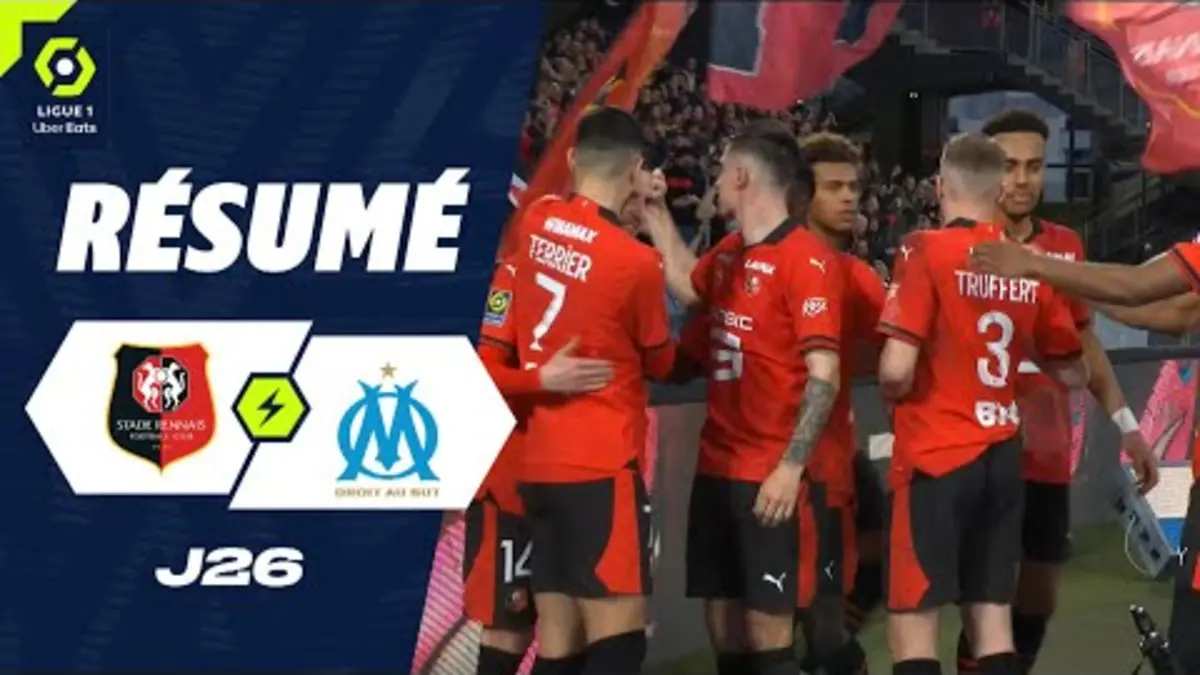 replay de STADE RENNAIS FC - OLYMPIQUE DE MARSEILLE (2 - 0) - Résumé - (SRFC - OM) / 2023-2024