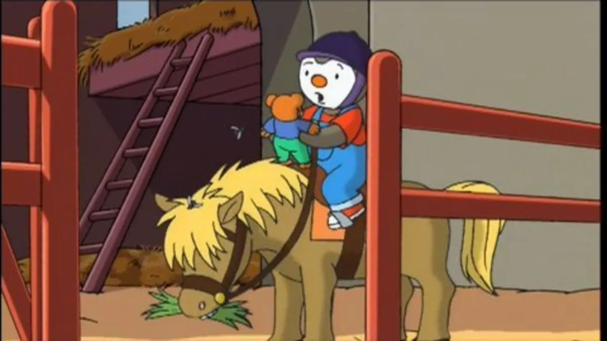 replay de T'choupi fait du poney