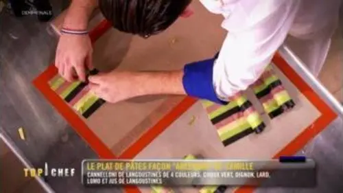 replay de Top Chef : La recette d'arlequin de pâtes de Camille
