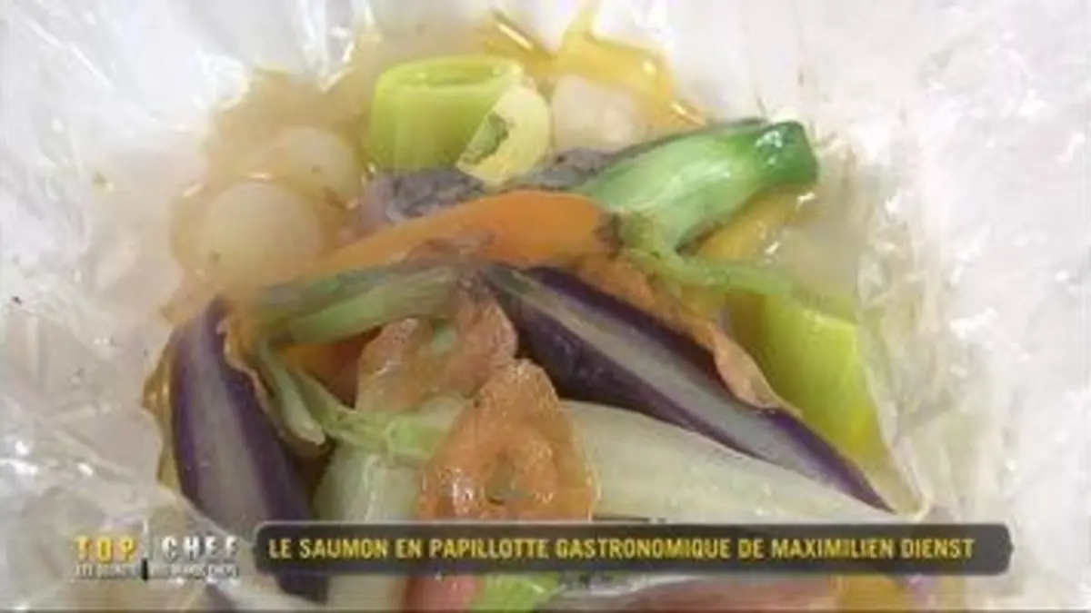 replay de Top Chef : Le saumon papillote gastronomique de Maximilien Dienst