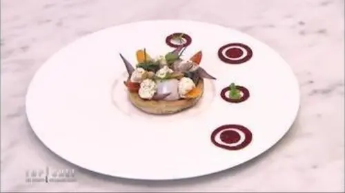 replay de Top Chef : Tarte maquereau, chèvre et compotée de tomate de Florian Chatelard