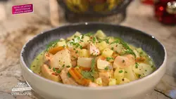 Tous en cuisine : Blanquette de saumon et clafoutis à la poire
