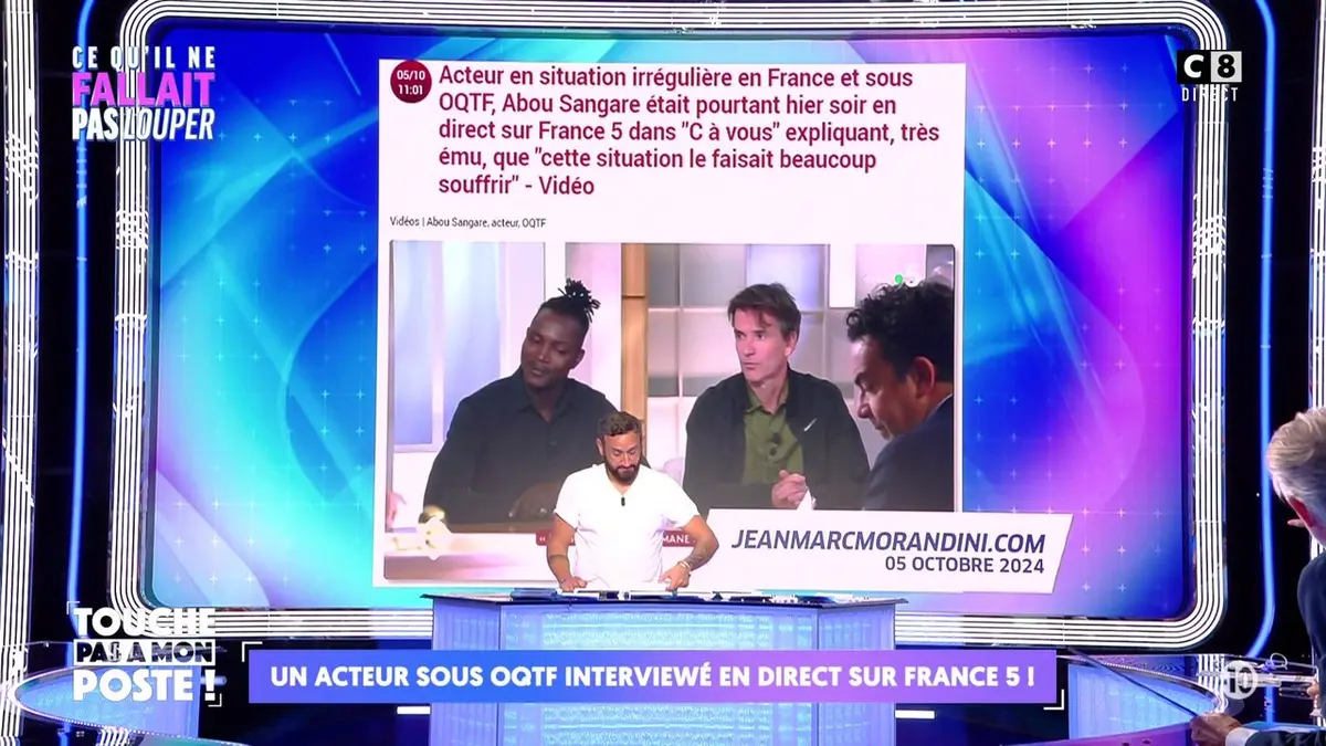 replay de Un acteur sous OQTF interviewé en direct sur France 5