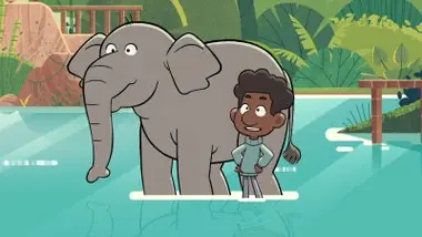 Un bain pour l'éléphante