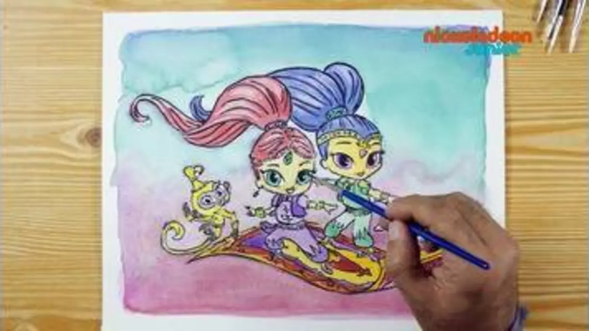 replay de 1, 2, 3… Coloriage ! | Shimmer & Shine : Le tapis volant | NICKELODEON JUNIOR